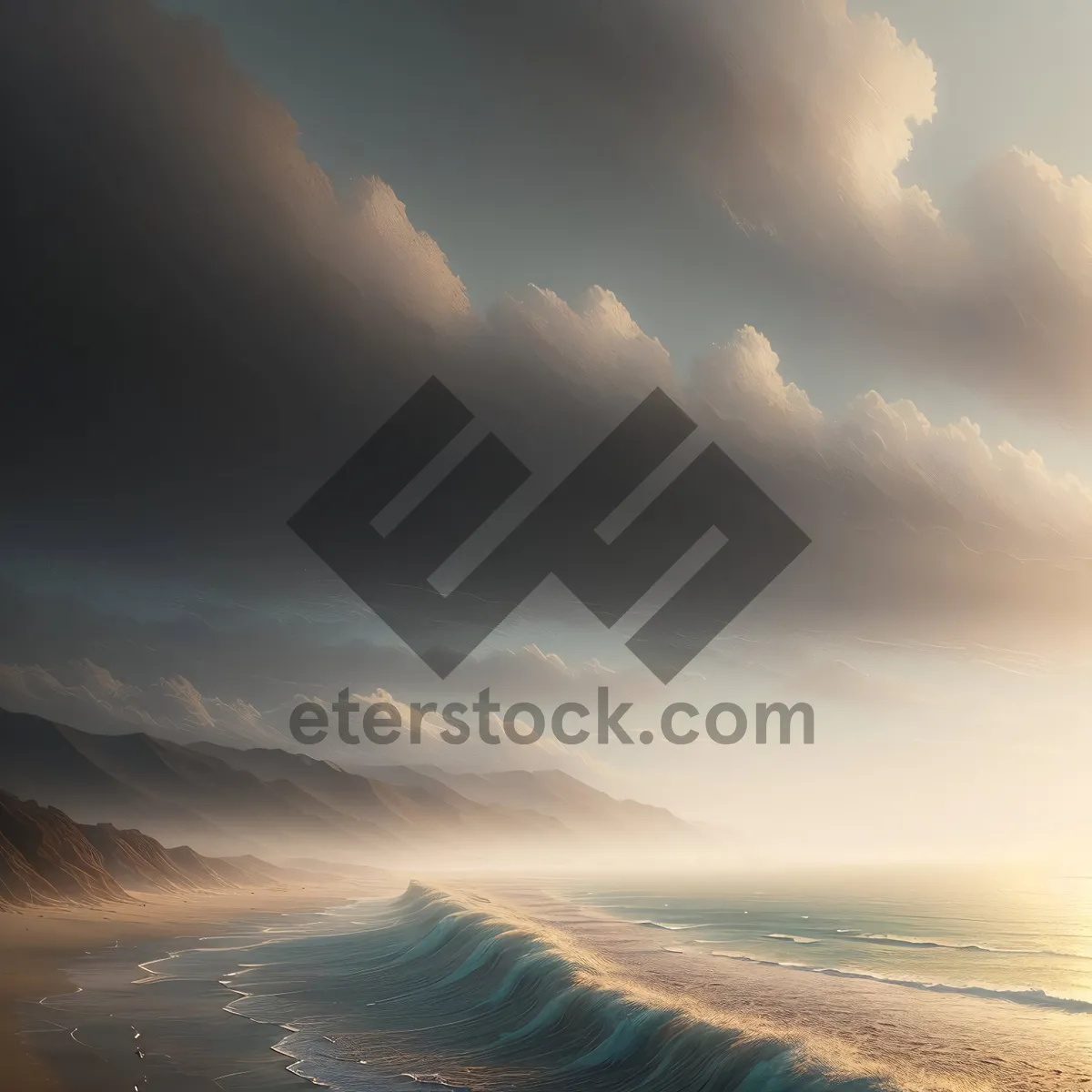 Picture of Vibrant Sunset Sky over Desert Dunes