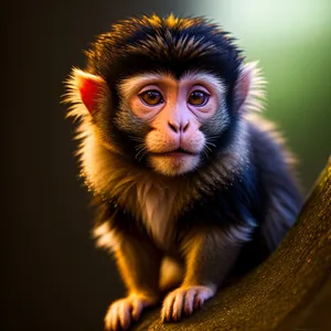 Adorable baby monkey in the wild.