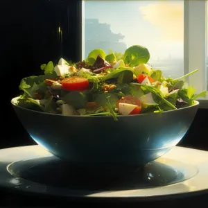 Fresh vegetable salad in a bowl.