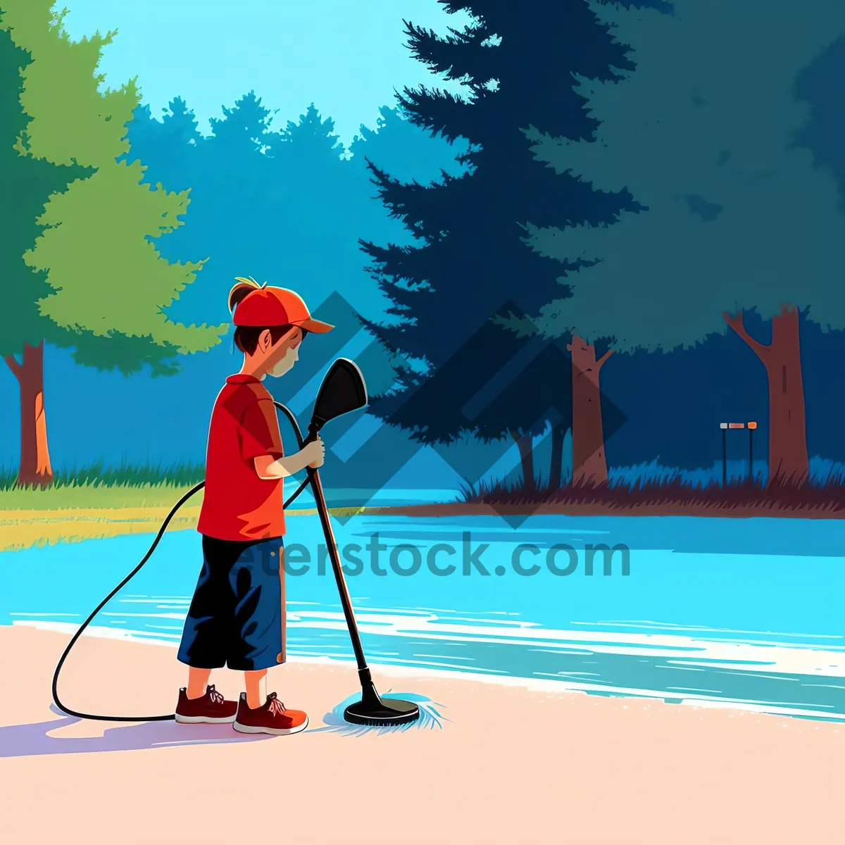 Picture of Active Winter Sports: Skier and Golfer in Action