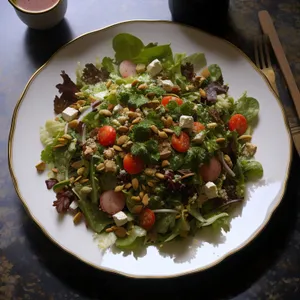 Delicious Veggie Bowl with Fresh Alfalfa Sprouts