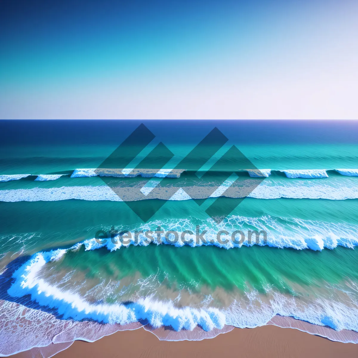 Picture of Turquoise Paradise: Serene Waves caressing Sandy Shoreline