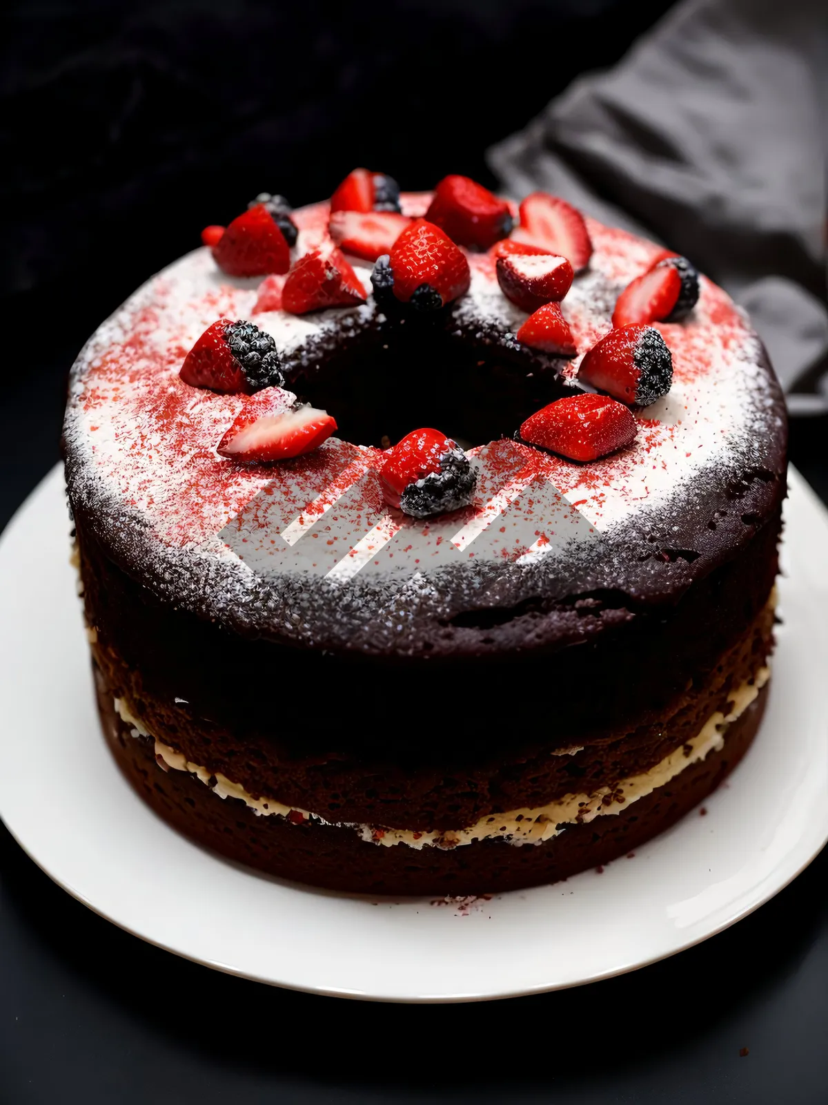 Picture of Delicious Berry Cake with Fresh Strawberries