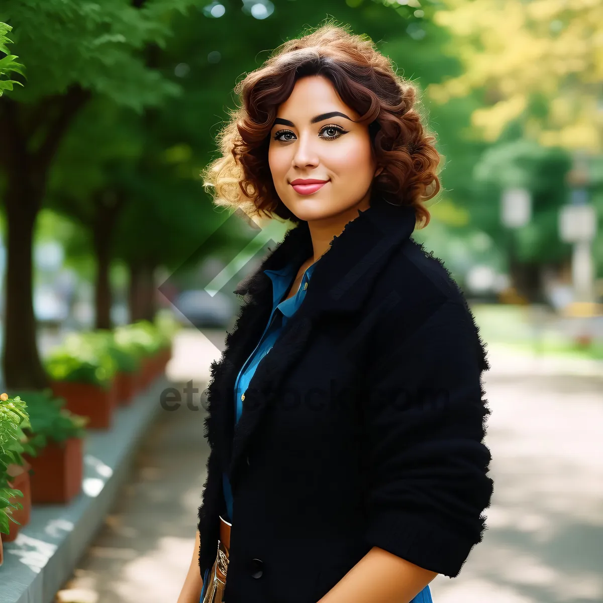 Picture of Smiling executive in black suit: professional and confident