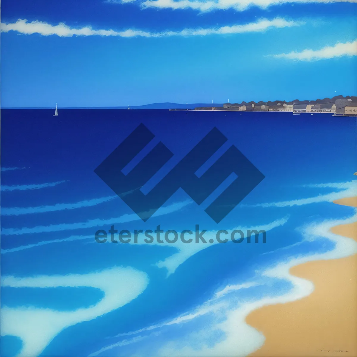 Picture of Serene Sunset over Tropical Beach Waves