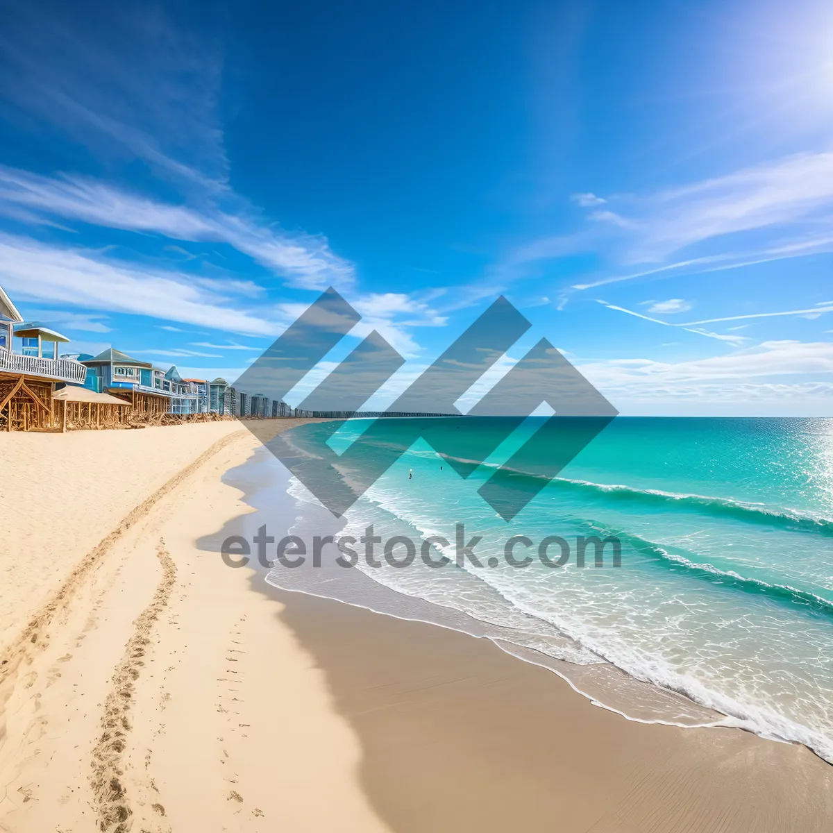 Picture of Serene Tropical Beachscape with Crystal-clear Turquoise Waters