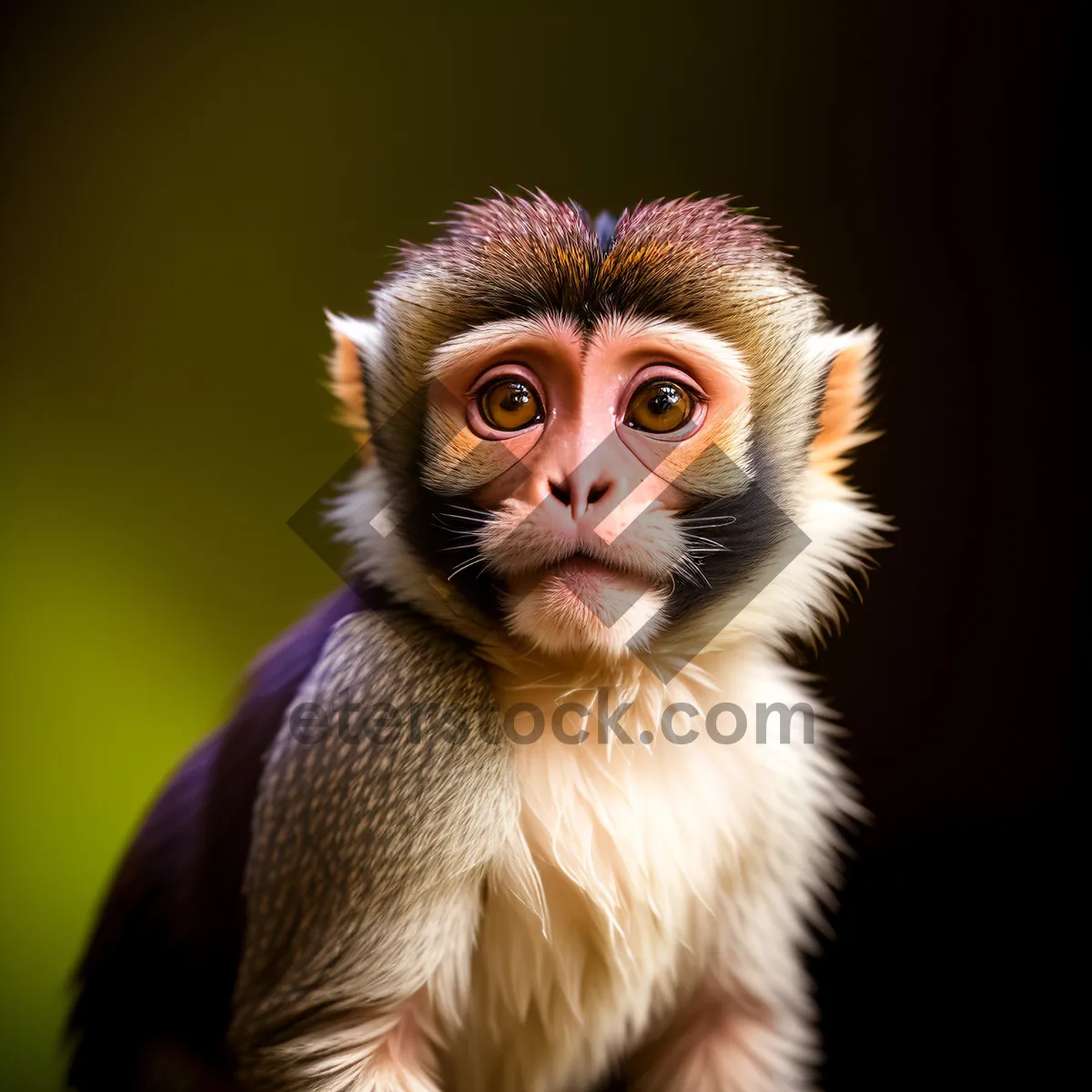Picture of Adorable baby monkey with curious face