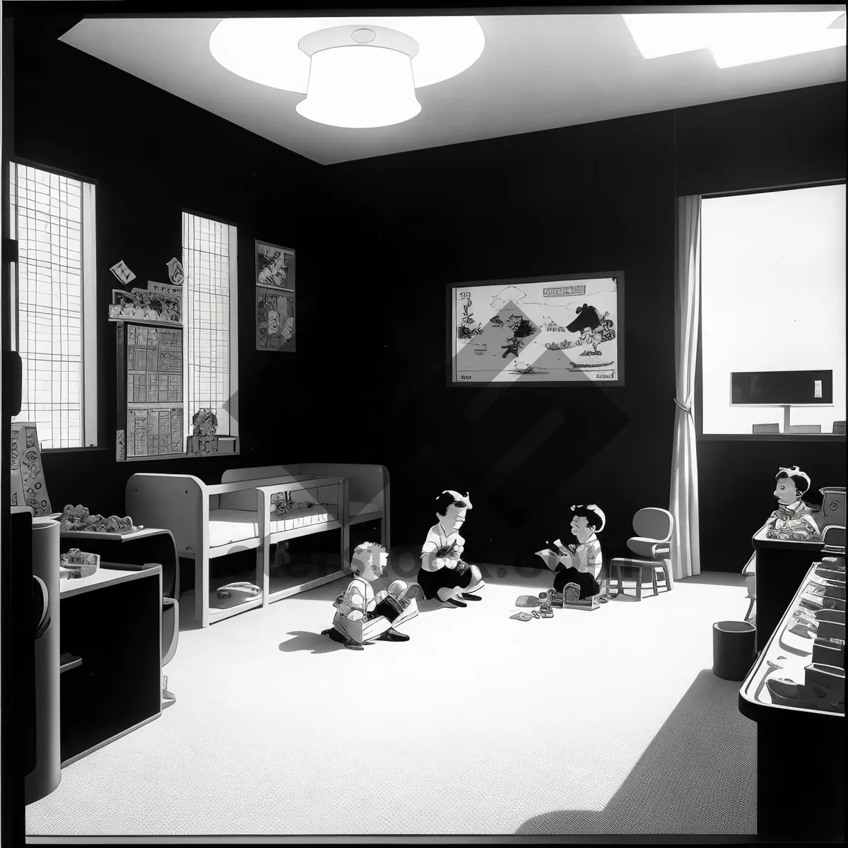 Picture of Modern Classroom Interior with Stylish Furniture