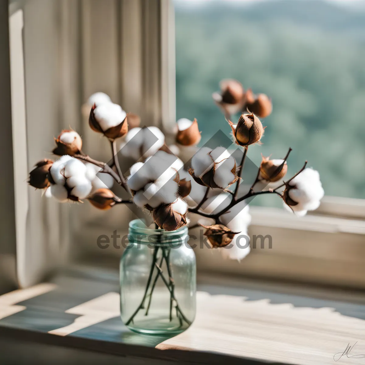 Picture of Spring Blossom Tree Branch with Pink Flowers