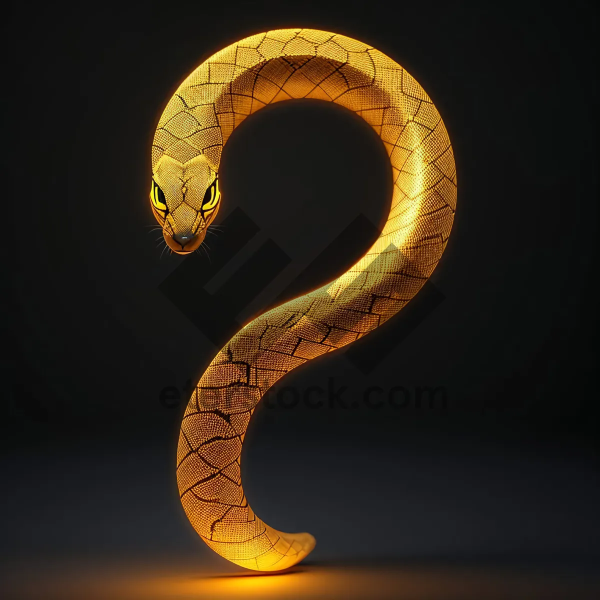 Picture of Symbols of Power: 3D Snake Sign in Mechanical Font