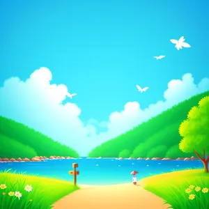  Serene Summer Countryside Landscape with Vibrant Meadow 