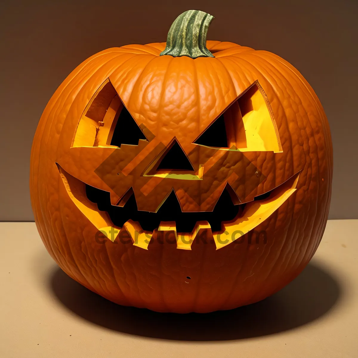 Picture of Spooky Jack-O'-Lantern Illuminates Halloween Night