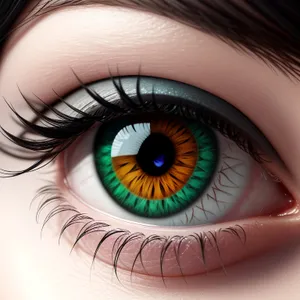 Closeup of Eye with Stunning Mascara-coated Eyelashes
