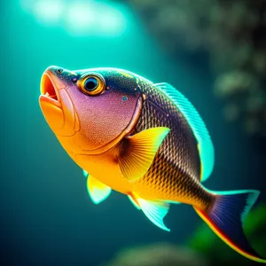 Vibrant Goldfish Swimming in Underwater Aquarium