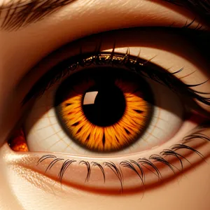 Close-up view of human eye with beautiful eyelashes.
