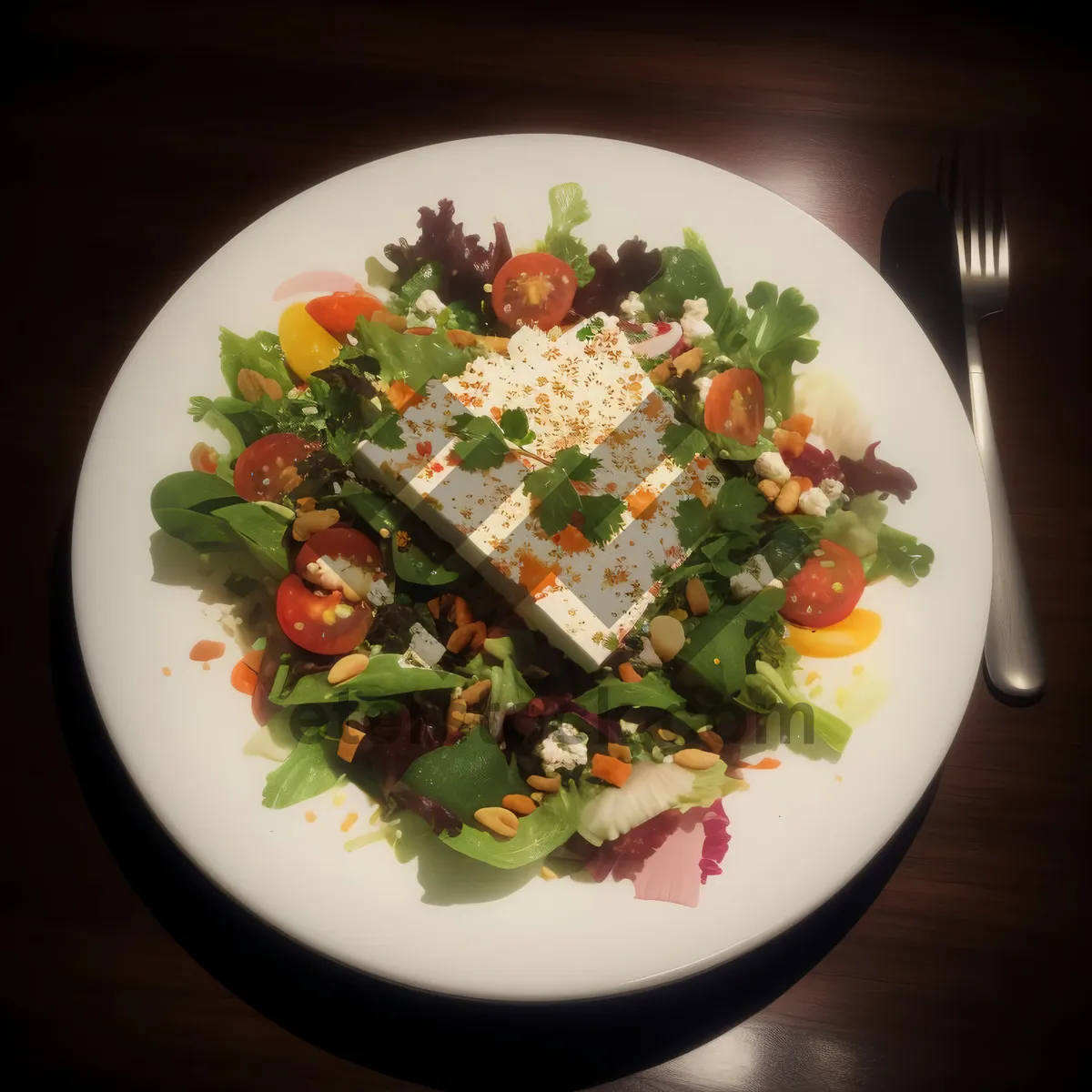 Picture of Delicious and Healthy Vegetarian Chickpea Salad with Sauce