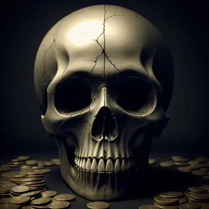 Spooky Skull: Terrifying Pirate's Bones and Teeth