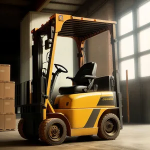 Heavy-Duty Forklift in Industrial Warehouse