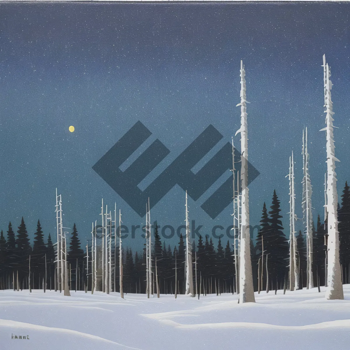 Picture of Frosty Winter Wonderland amidst Snowy Forest