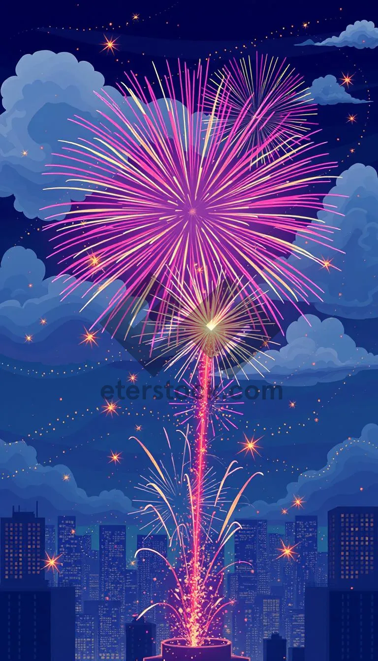 Picture of Dark Night Firework Celebration