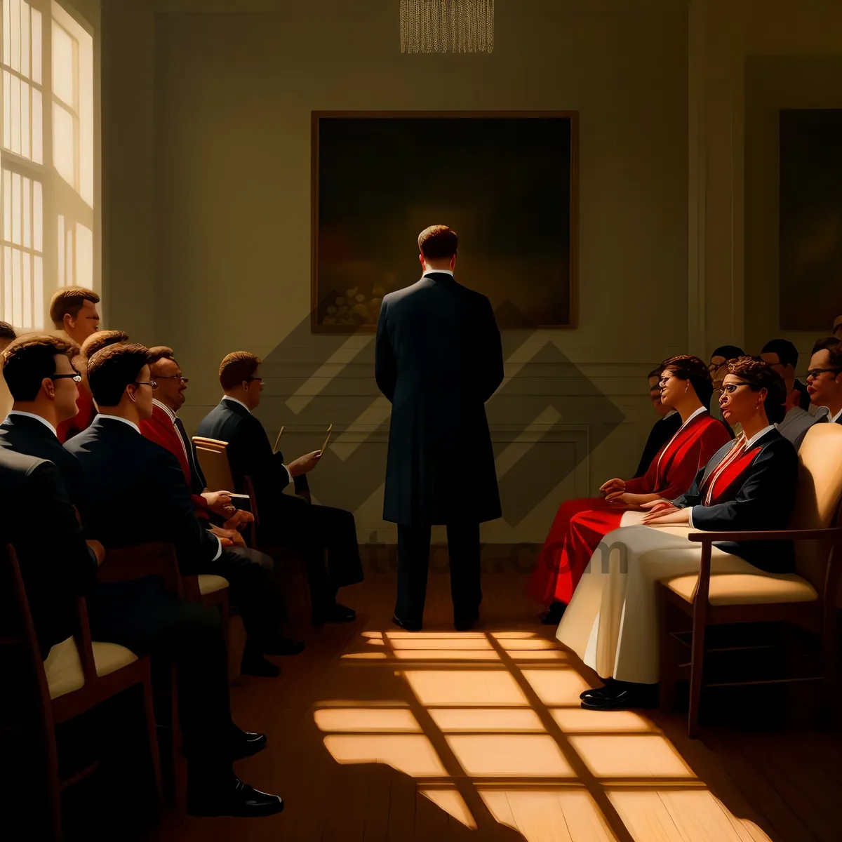 Picture of Happy professional team in office meeting