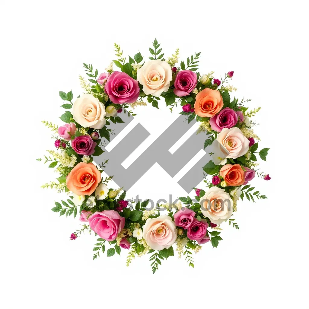 Picture of Ornate floral border design for holiday card