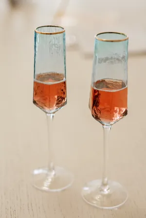 Party Celebration with Wine Glasses and Champagne Bottle