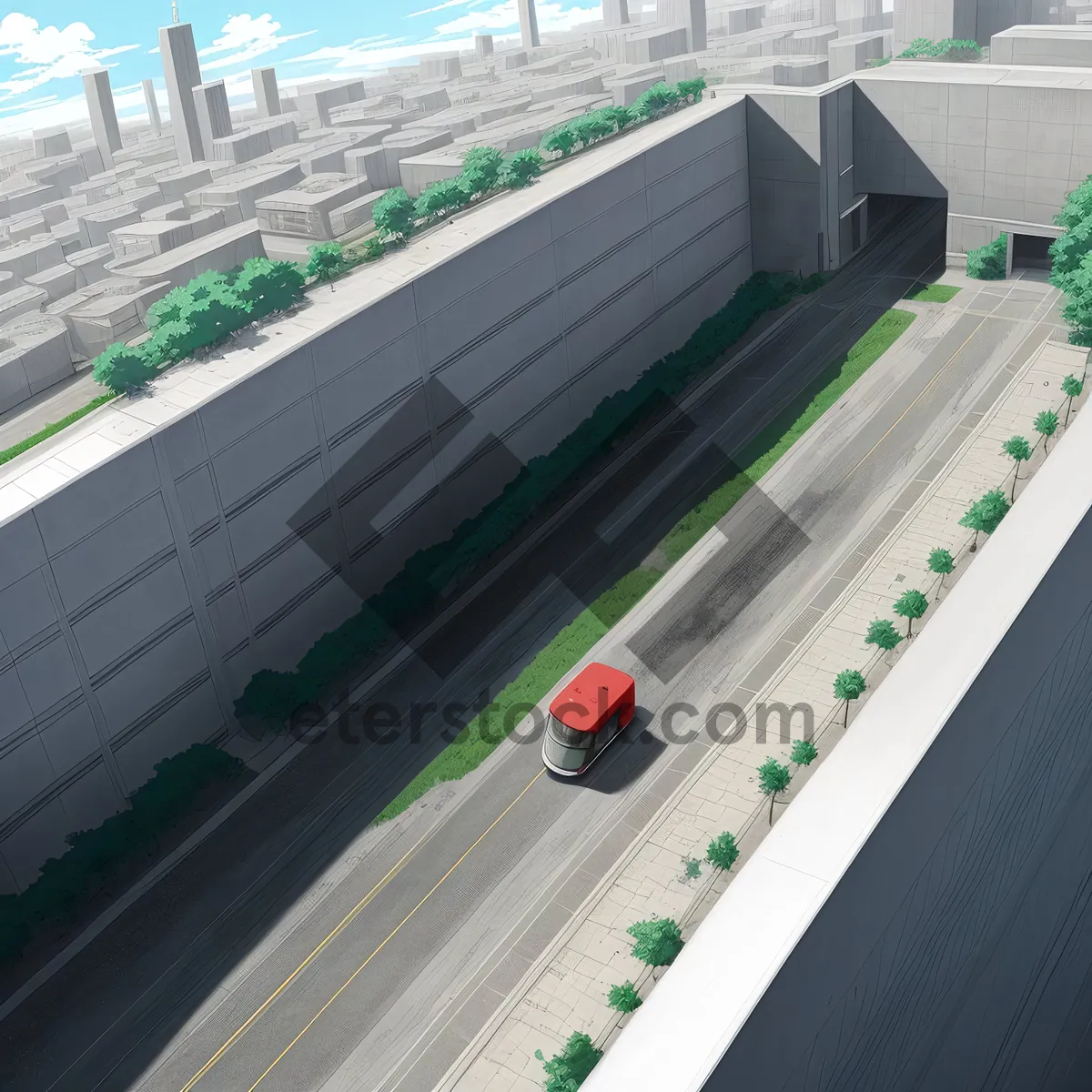 Picture of Urban Highway: Blurred Motion of Modern City Traffic
