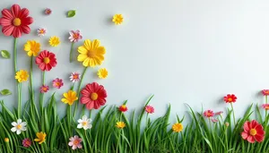 Bright Summer Flower Garden with Pink Sunflowers