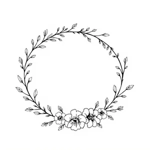 Ornate Vintage Floral Frame with Lotus Element
