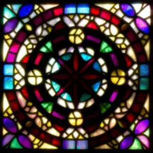 Colorful Geometric Mosaic Window: Modern Kaleidoscope Art