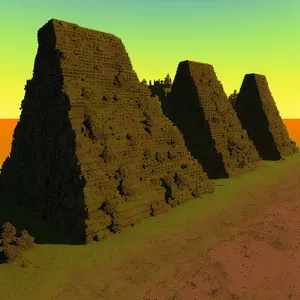 Ancient Pyramid Tower in the Desert