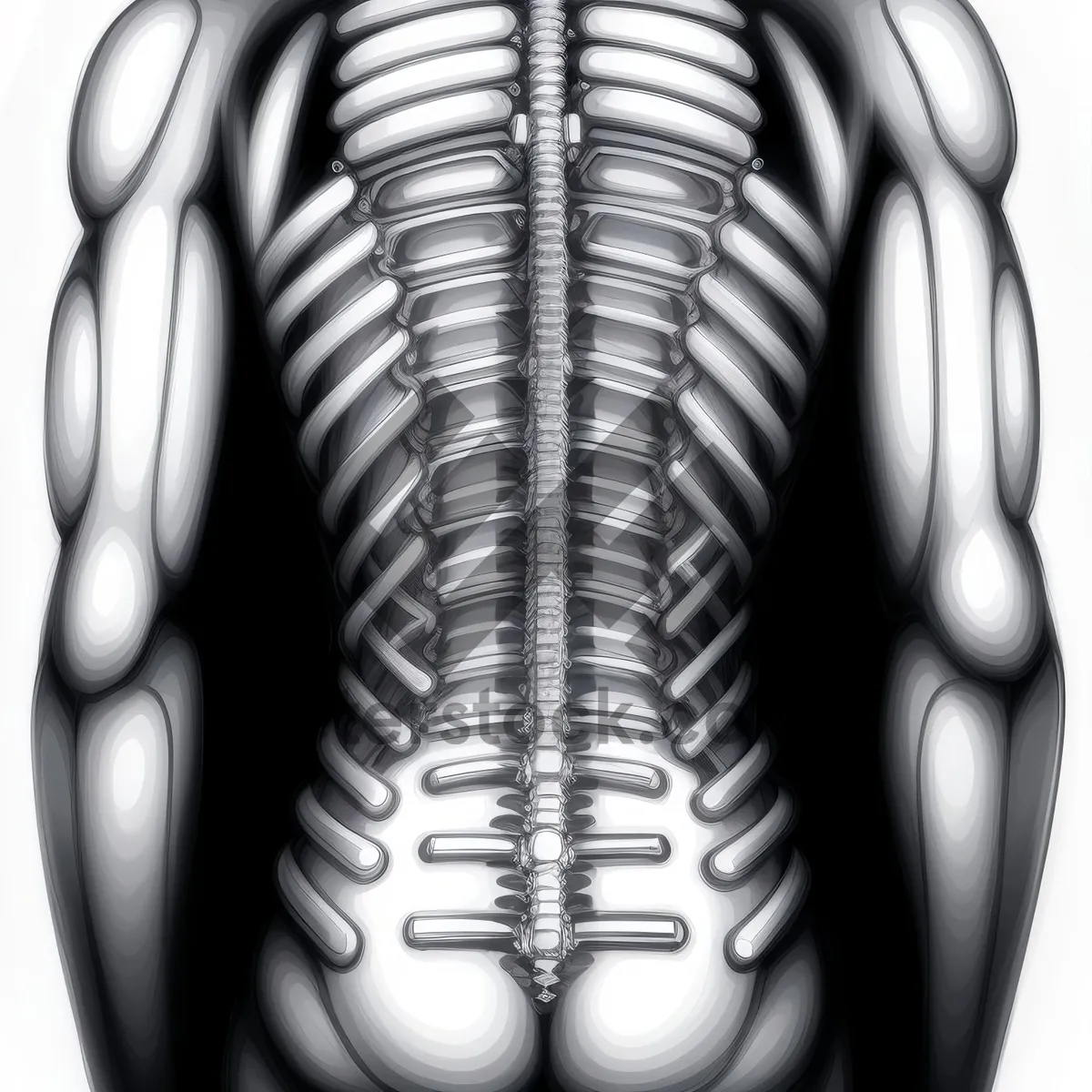 Picture of Transparent 3D X-ray of Human Spine