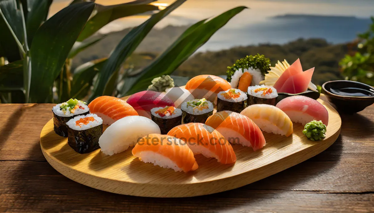 Picture of Sushi Roll with Fresh Salmon and Tuna