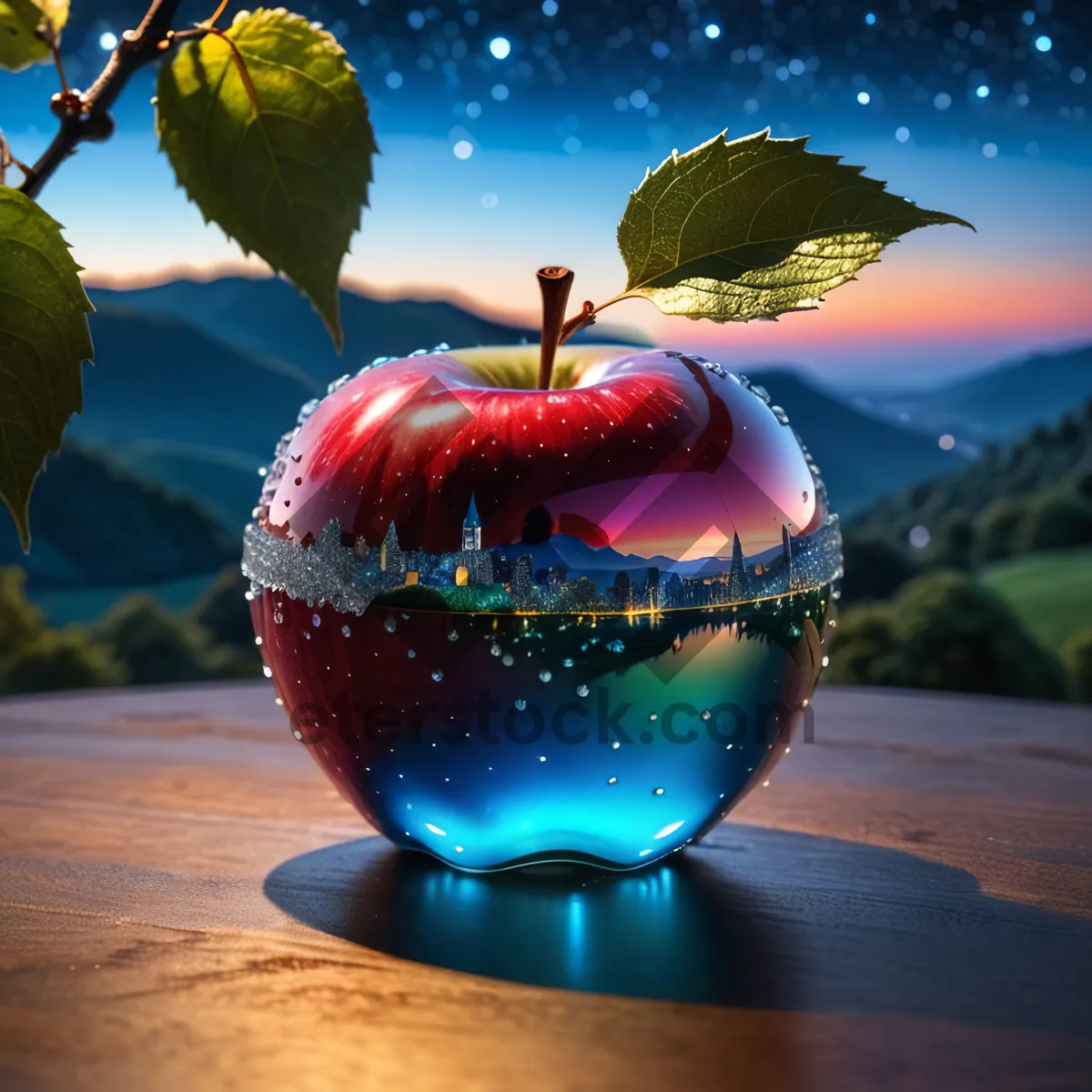 Picture of Healthy Fruit Cupcake with Apple and Chocolate Empire