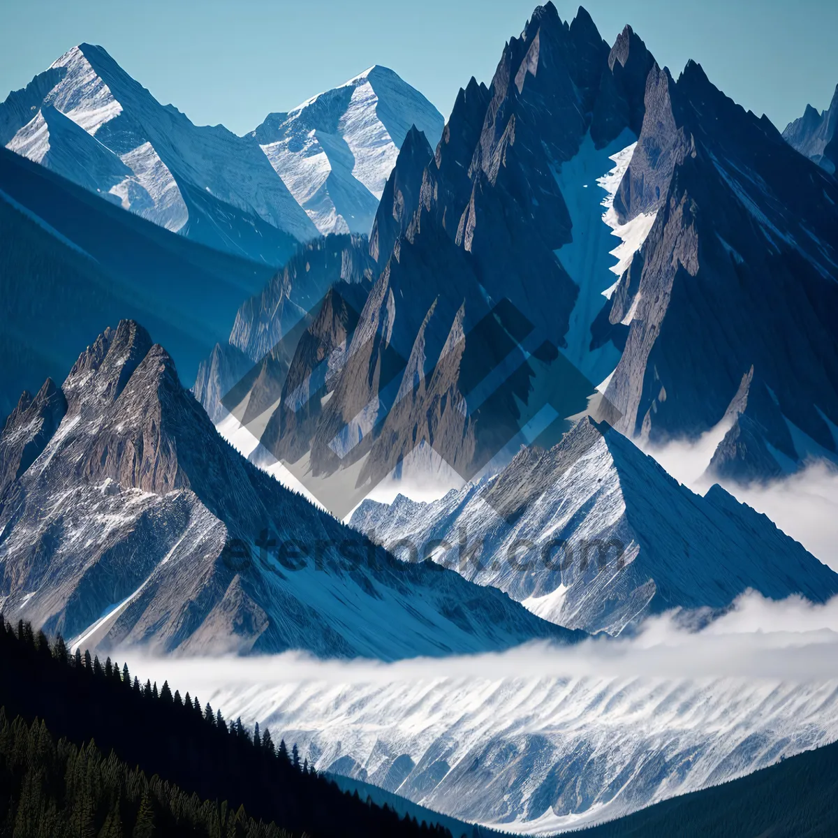 Picture of Snow-Capped Alpine Majesty: Glacier Peak Landscape