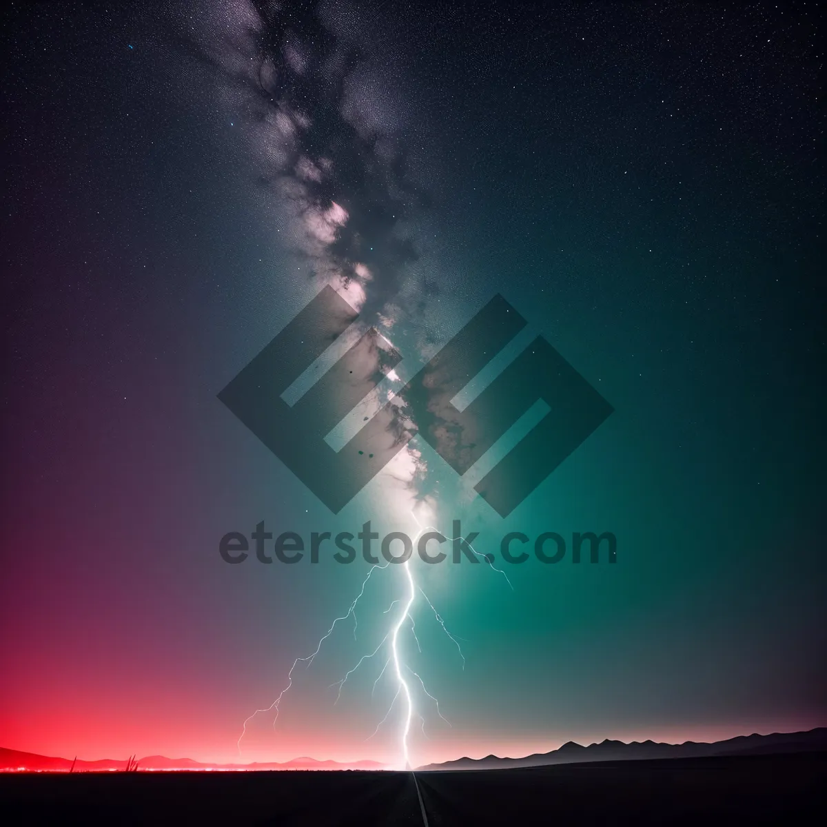 Picture of Electric Thunderbolt Piercing Dark Stormy Skies