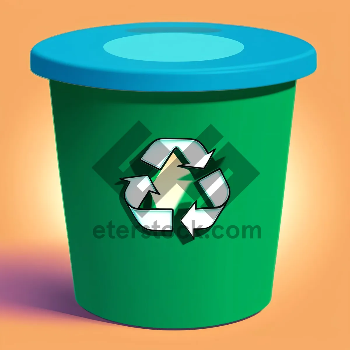 Picture of Garbage Container Icon with Cup and Conserve Icons