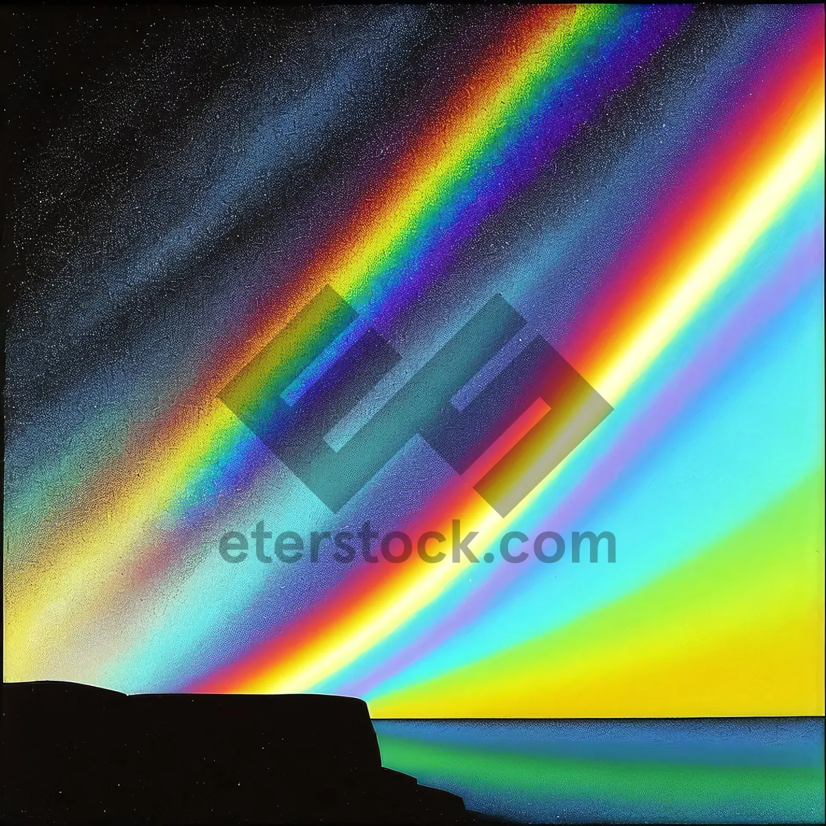 Picture of Futuristic Laser Energy Curve in Rainbow Colors