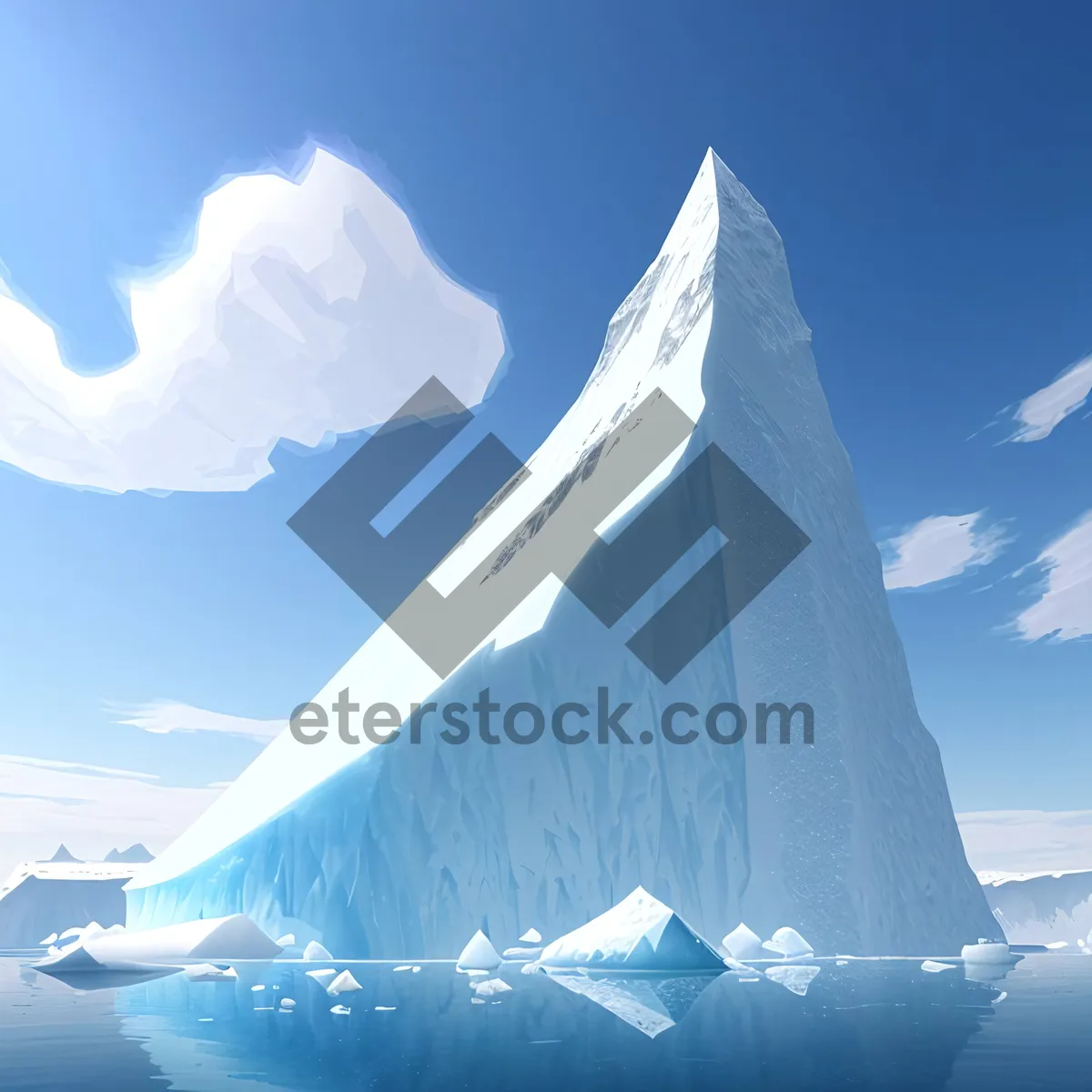 Picture of Snowy Winter Sky with Majestic Iceberg Landscape