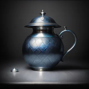 Traditional ceramic teapot for hot herbal tea.