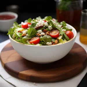 Gourmet Vegetarian Salad with Fresh Vegetables and Sauce