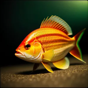 Golden Swim: A Vibrant Orange Goldfish in an Aquarium