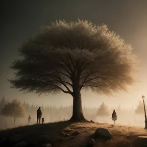 Winter Wonderland: Majestic Snowy Forest at Sunset
