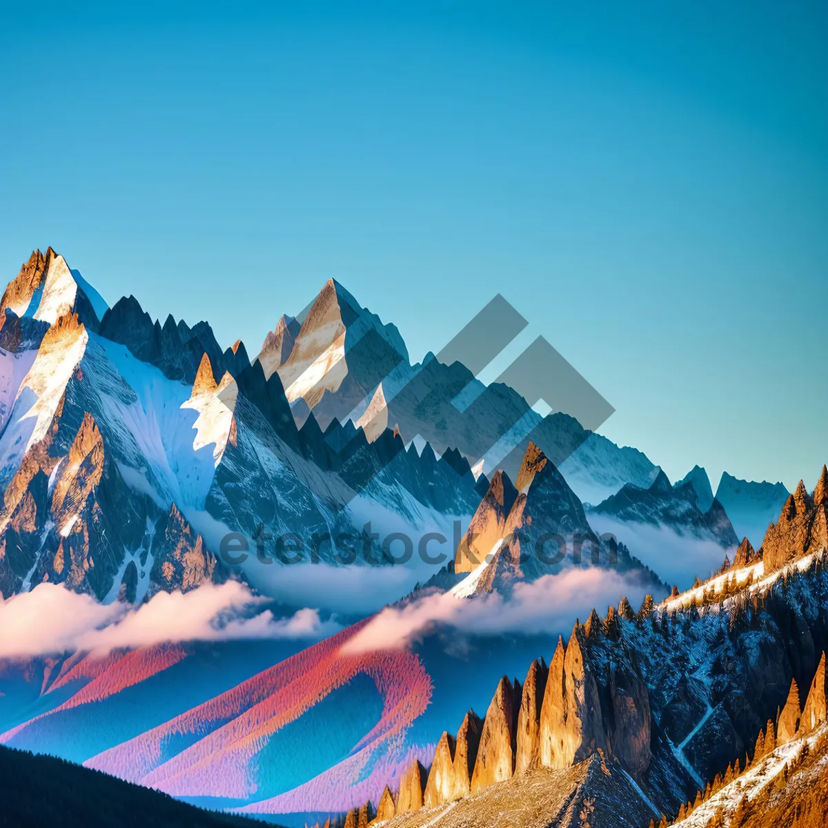 Picture of Snow-capped Majesty: Glacial Mountain Landscape