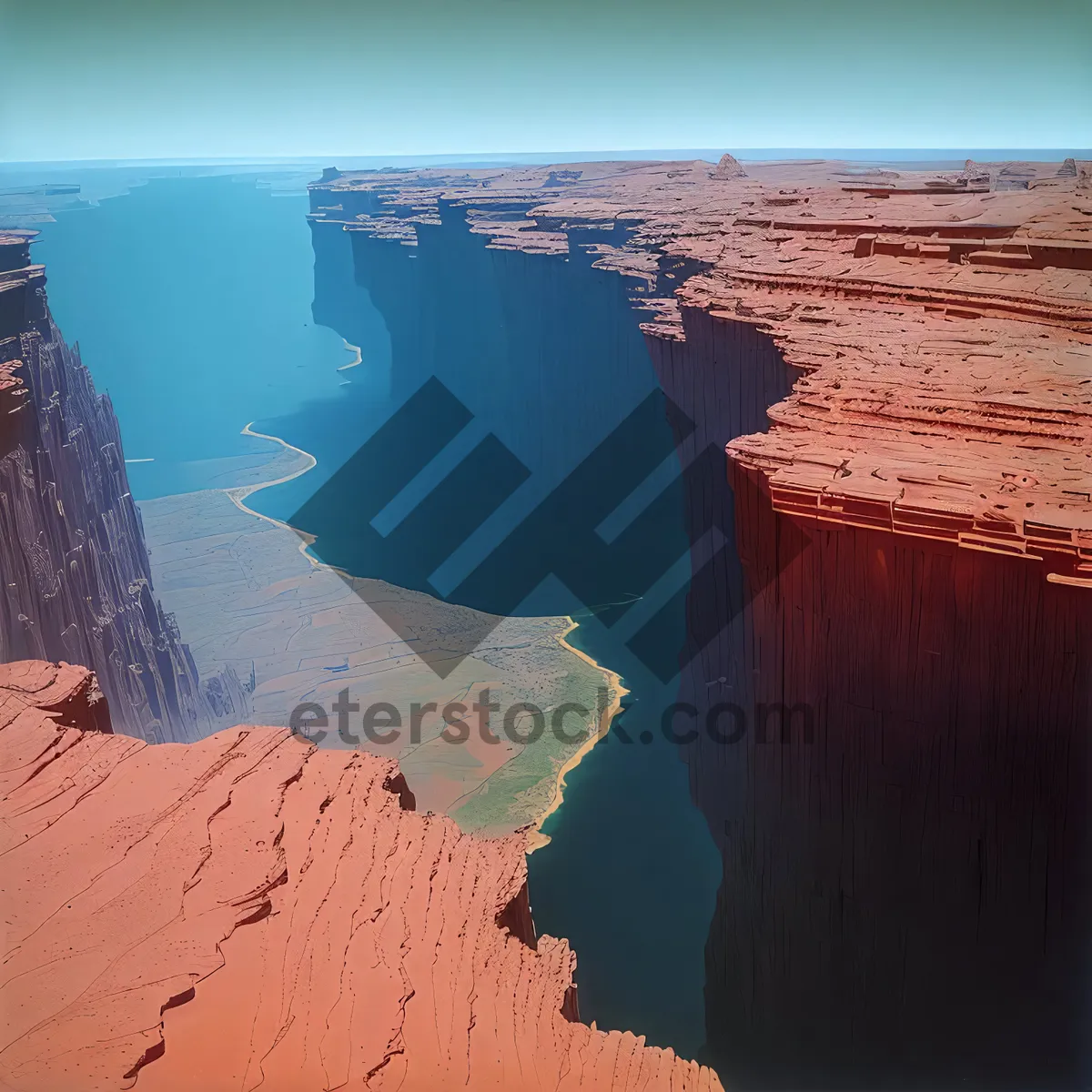 Picture of Serene Coastal Landscape with Majestic Mountains and Clear Blue Waters