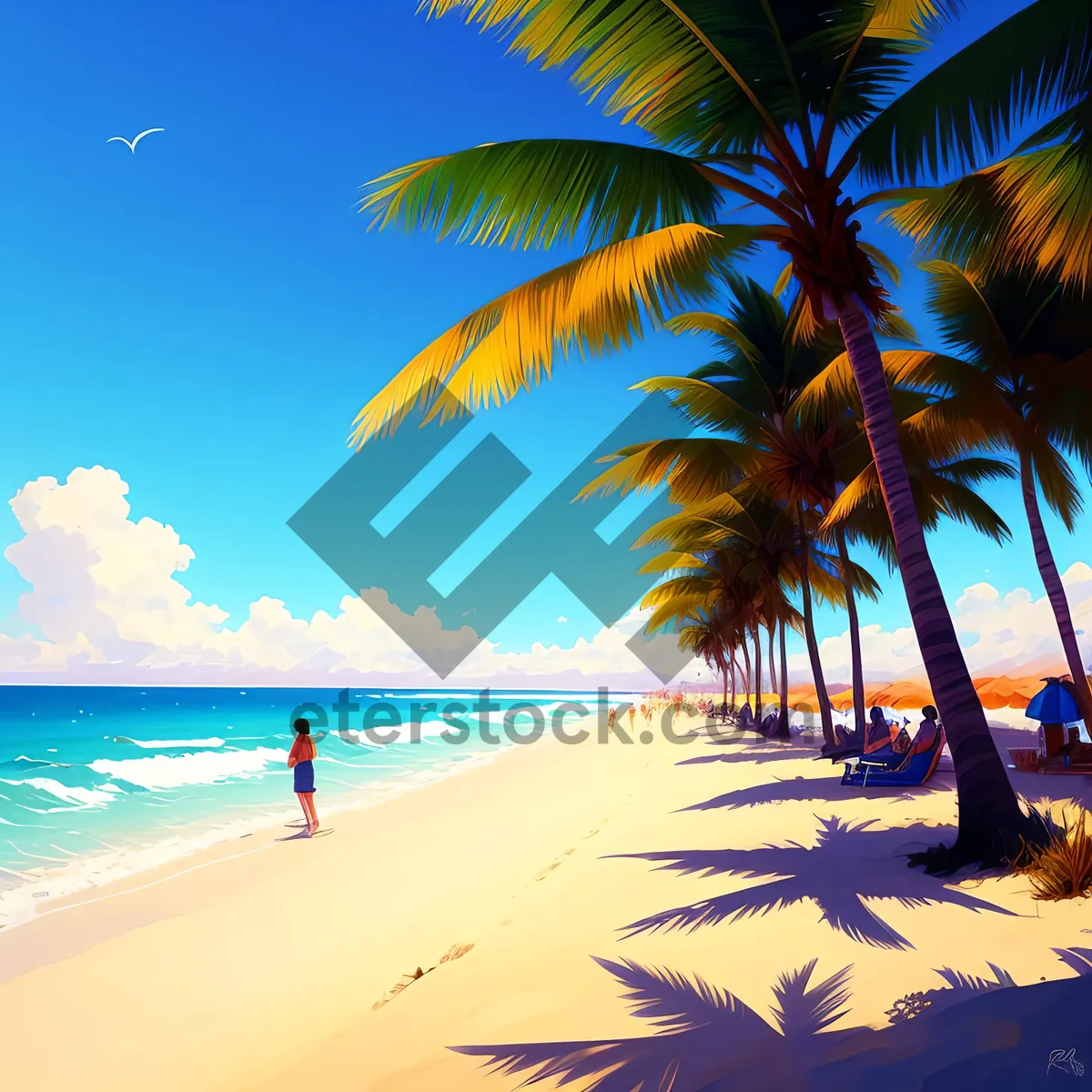 Picture of Serene Palm Paradise on Tropical Island