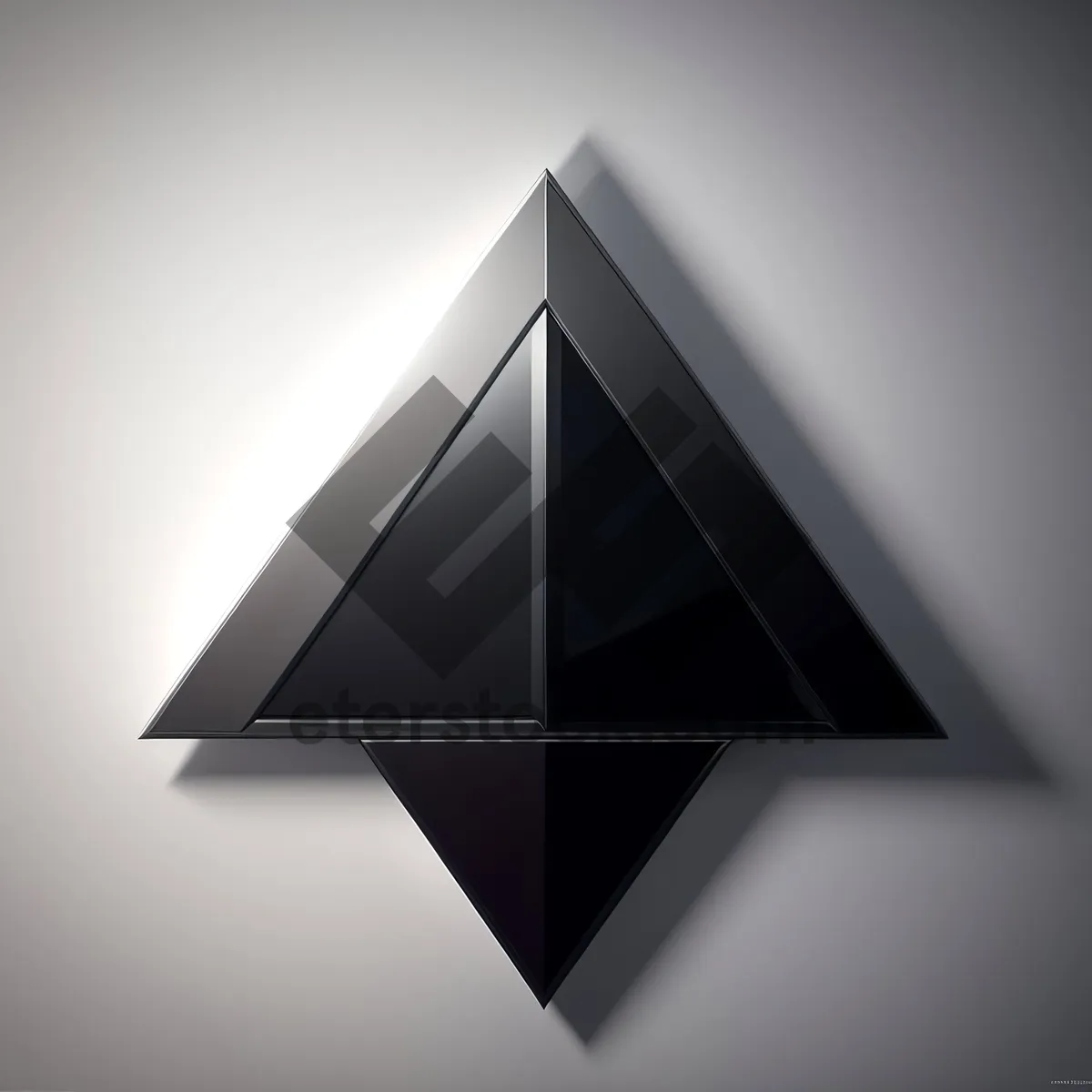 Picture of Solid Glass Pyramid Icon - 3D Graphic Symbol