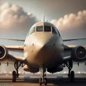 Skybound Jet Soaring through Airport Runway