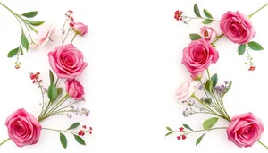 Floral Elegance Silhouette Design - Pink Blossom Vine Pattern